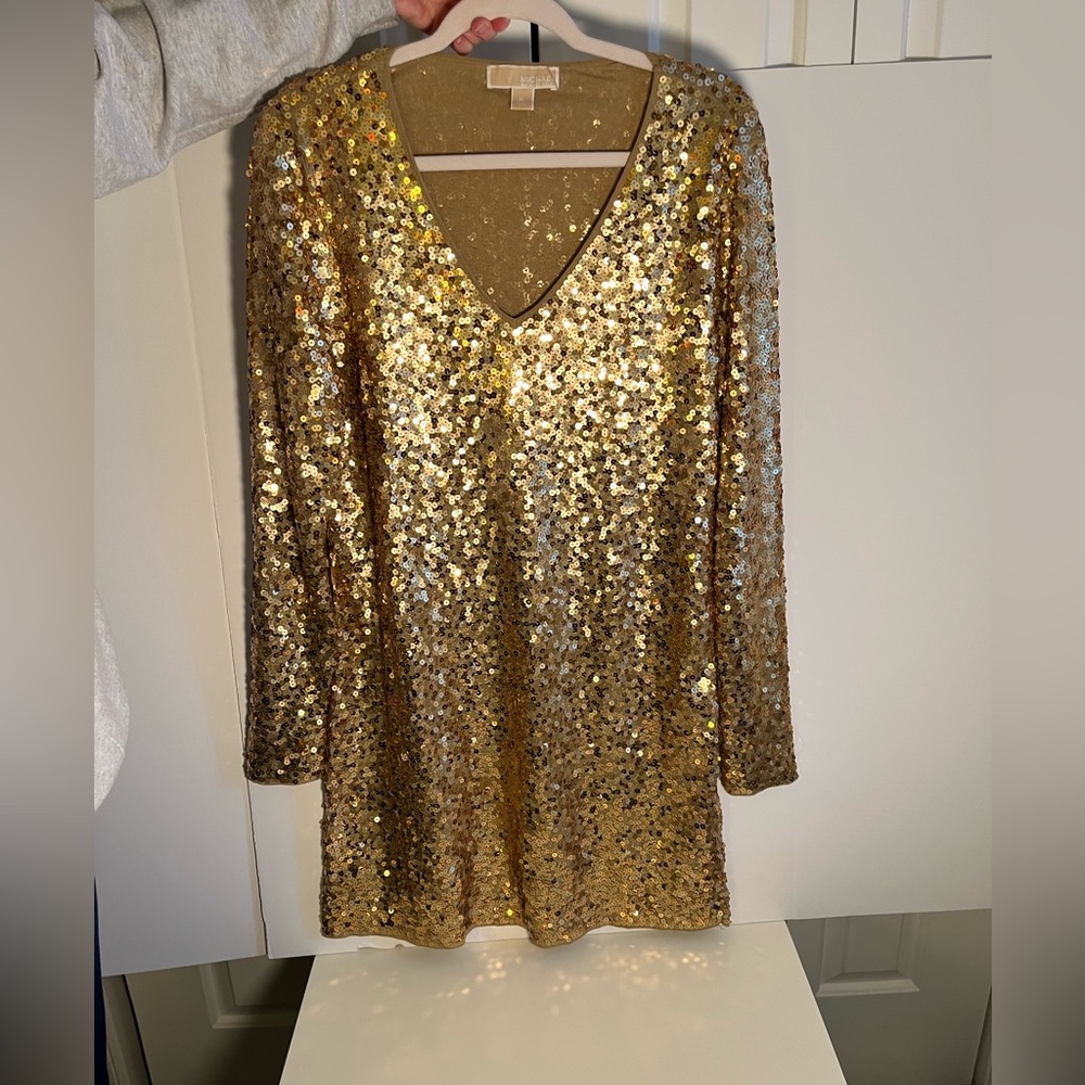 Michael Kors zs XL gold sequin dress, great condition